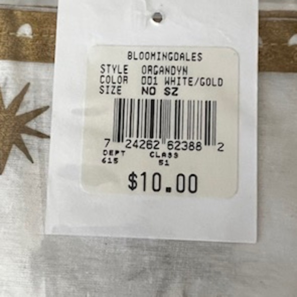 BLOOMINGDALE - NAPKINS  - COTTON WHITE N GOLD.  NWT - Picture 4 of 4